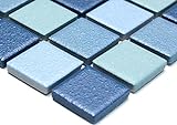 Mosaik Quadrat mix blau rutschhemmend R10B Keramik rutschsicher trittsicher anti slip rutschfest Duschtasse…