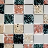 Mosaik Fliese Marmor Naturstein creme beige rot grün Random für BODEN WAND BAD WC DUSCHE KÜCHE FLIESENSPIEGEL…