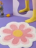 MINGZHE Daisy Cute Badematte, Blumenform, Waschbarer Badteppich, Runde Blumen-Bodenmatte, Waschbare…