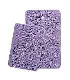 Yeaban Lavendel-Badezimmerteppich-Set, 2-teilig, dicke Chenille-Badematten, saugfähiger und waschbarer…