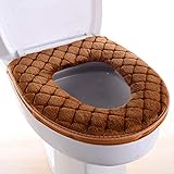Frfjy Badezimmer Toilette Sitzbezug Weich Warm Plüsch Toilette Abdeckung Sitz Deckel Pad Heim Dekoration…