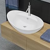 Festnight Luxuriöses Keramik Waschbecken Waschschale Waschtisch Badezimmer Waschplatz Aufsatzwaschbecken…