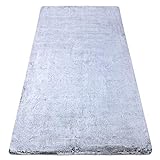 Waschbarer Teppich Lapin Shaggy für Kinderzimmer, Wohnzimmer, Schlafzimmer, sehr dick, rutschfest grau…