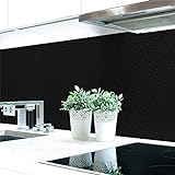 Küchenrückwand Leder Schwarz Premium Hart-PVC 0,4 mm selbstklebend - Direkt auf die Fliesen, Größe:Materialprobe…