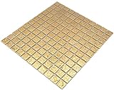 Mosaik Fliese Keramik gold gehämmert für WAND KÜCHE FLIESENSPIEGEL THEKENVERKLEIDUNG Mosaikmatte Mosaikplatte