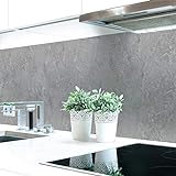 Küchenrückwand Steinwand Hellgrau Premium Hart-PVC 0,4 mm selbstklebend - Direkt auf die Fliesen, Größe:Materialprobe…