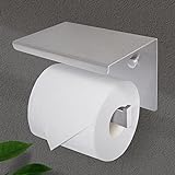 MEGAVOW Toilettenpapierhalter mit Ablage - Selbstklebend oder Wandmontage Klopapierhalter WC Papier…