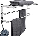 Handtuchhalter Ausziehbar 43-78CM ohne Bohren Edelstahl doppelt handtuchstange Bad Wand kleben badetuchhalter…