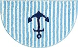 Erwin Müller Duschvorlage, Duschmatte, Duschvorleger halbrund maritim Lefkada hellblau Größe 50x80 cm…