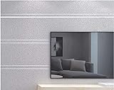 3D Vlies Tapete Beflockung breiter Streifen Tapete Schlafzimmer hellgrau Tapete Leicht zu Kleben für Wohnzimmer & Büro Tapete