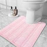 Grandaily Chenille Gestreifter Toilettenteppich, U-förmig, extra weich und saugfähig, Badezimmerteppich,…
