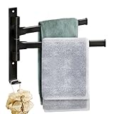 Handtuchhalter ohne Bohren, Bad Handtuchhalter Schwarz, Handtuchhalter Wand, Zweiarmig Handtuchstange,…