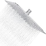 Derpras Quadratischer Regenduschkopf, 304 Edelstahl Ultra-dünner Hochdruck-Regenduschkopf für das Badezimmer…