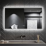 SONNI Badspiegel mit Beleuchtung 120x70 cm, Anti-Beschlag LED Badezimmer Lichtspiegel, LED Spiegel mit…
