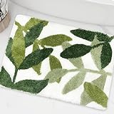 ZebraSmile Kleine Badezimmerteppiche, 40,6 x 61 cm, grüne Blätter, Mikrofaser, Badvorleger, wasserabsorbierend,…