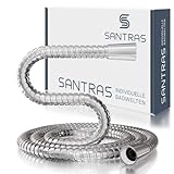 SANTRAS® Metall Duschschlauch DELUXE 2,50 m lang mit Wassersparer in Chrom– Besonders hochwertiger und…