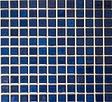 Keramikmosaik Mosaiknetz kobaltblau glänzend Poolmosaik Schwimmbadmosaik 18-0405 - 10 Matten