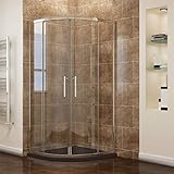 Viertelkreis Duschkabine 90x90 Duschabtrennung mit Rahmen Runddusche Schiebetür Dusche Duschwand, NANO…