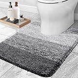 OLANLY Luxuriöse WC-Teppiche U-förmig, extra weiche und saugfähige Mikrofaser-Badezimmerteppiche, rutschfester…