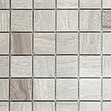 Mosaik Quadrat uni Grau Streifen Marmor Naturstein Küche, Mosaikstein Format: 32x32x8 mm, Bogengröße:…