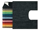 npluseins Mikrofaser Badteppich - viele Farben & Größen 800.1026, schwarz, 50 x 45 cm mit Ausschnitt