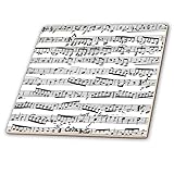 3dRose Musiknoten – Notennoten – Klaviernotation – Schwarz und Weiß – Keramikfliese, 15,2 cm (ct_203236_2)