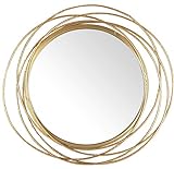 Mirrorize 51 Cm Spiegel Rund Gold, Runder Spiegel Mit Goldrahmen, Goldener Dekorative Wandspiegel, Badezimmer Spiegel, Badspiegel, Deko Metall Spiegel Flur