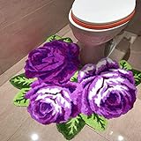 Violetter Teppich, U-förmiger Kontur-Badteppich für WC, lila WC-Vorleger – rutschfeste Unterseite, hoher…