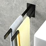 JS Handtuchhalter Ohne Bohren Schwarz Handtuchstange Selbstklebend Badezimmer Handtuchhaken Badetuchhalter…