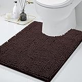 smiry Chenille U-förmiger WC-Badteppich, weich, saugfähig, rutschfest, konturierte Teppiche, maschinenwaschbar,…