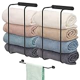 2 + 1 Set Handtuchhalter mit Handtuchstange, Handtuchhalter für Badezimmerwand, Badezimmer-Handtuch-Organizer…