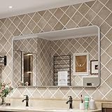 Wanzvisk 40x32 silberner Badezimmer-Spiegel, an der Wand befestigter Badezimmer-Eitelkeit-Spiegel, rechteckiger…