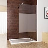 Duschabtrennung walk in Duschwand Seitenwand Dusche 10mm NANO teilsatiniert Glas Duschtrennwand 80 x…
