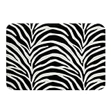 Zebra Streifen Badematte 40x60cm Zebramuster Bedruckter Badteppiche Erwachsene Schwarz-weiß Hautstruktur…