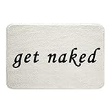 Get Naked Badteppiche Lustige Zitate Badezimmerteppich Dekor Kreative Worte Extra Saugfähige Badematte…