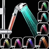 Rovtop LED-Duschkopf, Regenbogen-Duschkopf, keine Stromversorgung, 7 Farben ändern zufällig, spart 30…