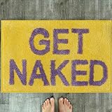 BOVEU Get Naked Badematte, Badezimmerteppich, saugfähige Mikrofaser, klein, maschinenwaschbar, lustige…