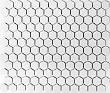 Mosaik Hexagon uni weiß matt Keramik Mosaik, Mosaikstein Format: 23x26x5 mm, Bogengröße: 260x300 mm,…