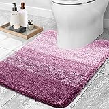 OLANLY Luxuriöse WC-Teppiche U-förmig, extra weiche und saugfähige Mikrofaser-Badezimmerteppiche, rutschfest,…