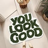 Kamanan You Look Good Badematte, Badematte Grün rutschfeste Mikrofaser-Badezimmerteppiche Weiche Badezimmerteppich…