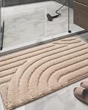 DEXI Badezimmerteppich, weich, saugfähig, rutschfest, waschbar, Badematte, Zen-Stil, Teppich für Badewanne,…