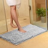 JIAN YA NA Microfiber Soft Shag Bathroom Anti-slip Strip Absorben Mat Rug Carpet, 24"x35",60*90CM grau