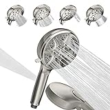 SparkPod 5 Inch 9 Spray Setting Shower Head -Handheld High Pressure Jet with On/Off Switch, Pause &…