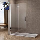 AQUABATOS® Duschabtrennung Faltbar Walk in Duschwand Glas Falttür 65 x 195 cm Duschtrennwand für Duschwanne…