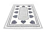 BiancheriaWeb Teppich für Haus Badezimmer/Küche, Baumwolle mit Herzen, Design Braies Farbe Grau 40 x…