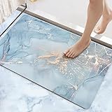 DEXI Badematte rutschfest 43 x 80 cm, Super Absorbierende Badezimmerteppich, schnelltrocknende Badvorleger,…