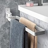 Handtuchhalter Ohne Bohren,Schwenkbar Handtuchstange zum Kleben für Bad & Küche,Aluminium Gästehandtuchhalter…