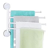 DXIA Handtuchhalter, drehbar, Wandmontage, 4-arm, Handtuchhalter, klappbar, 180 ° drehbar, für Badezimmer,…