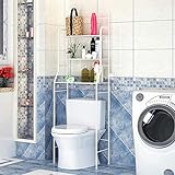 Flyelf Toilettenregal, Multifunktional WC-Regal Badezimmer Schönes und Praktisch (Weiß)