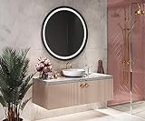 Artforma Rund Badspiegel 85 cm mit LED Beleuchtung und Abdeckung- Wählen Sie Zubehör - Individuell Nach…